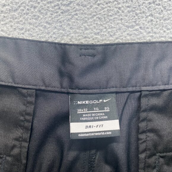 Nike Golf Tech Pants Mens 38x32 Black Dri Fit Straight Leg Preppy Classic - Picture 2 of 10